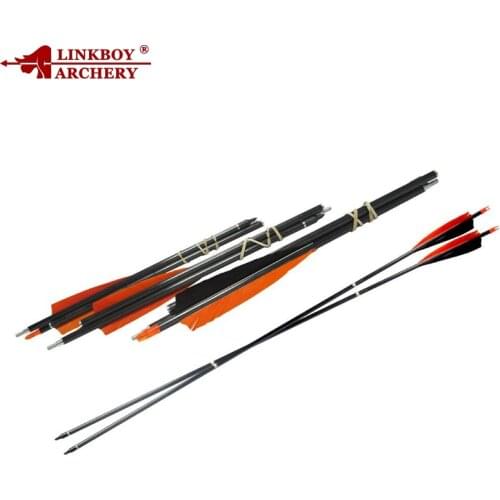 6CS Archery 3-Take-Down 2-take-down Spine500 Pocket Carbon Arrows 5inch Turkey Feather Compound Recurve Bow Hunting Shooting