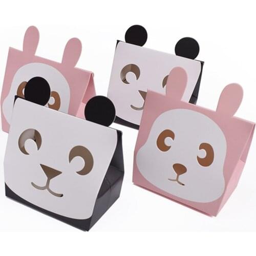 8pcs/lot Cute Rabbit Bear Cookie Bags Gift Bags For Candy Biscuits Snack Baking Package Wedding Favors Gifts Easter Decoration