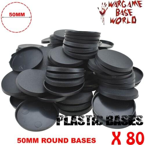 80 x 50mm bases For 40k games plastic black bases and other table games