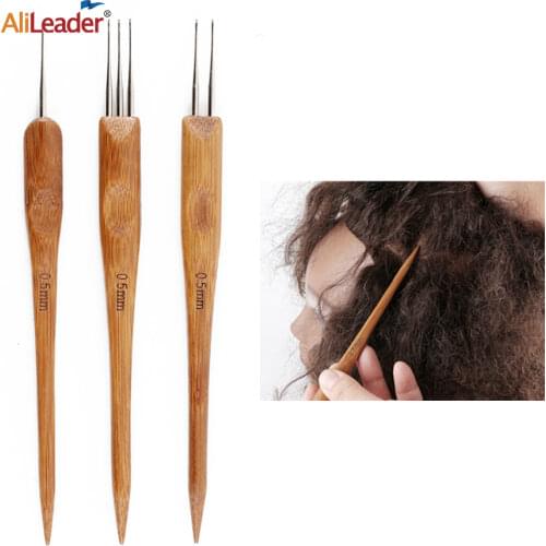 Alileader High Quality 1Pcs 0.5Mm 0.75Mm Dreadlock Crochet Hook With Tail Lanyard 1/2/3Heads Hook For Making Crochet Braids Hair