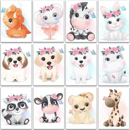 5D DIY Diamond Painting flowers animals dog lion Raccoon rabbit Full Square&Round mosaic embroidery Cross stitch home decor Sale