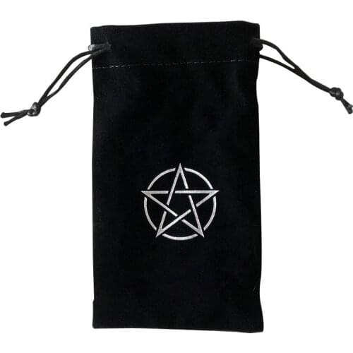 Tarot Storage Bag Velvet Pentagram Drawstring Candy Bag Pouch Embroidery Drawstring Package For Tarot Deck Storage And Kindly