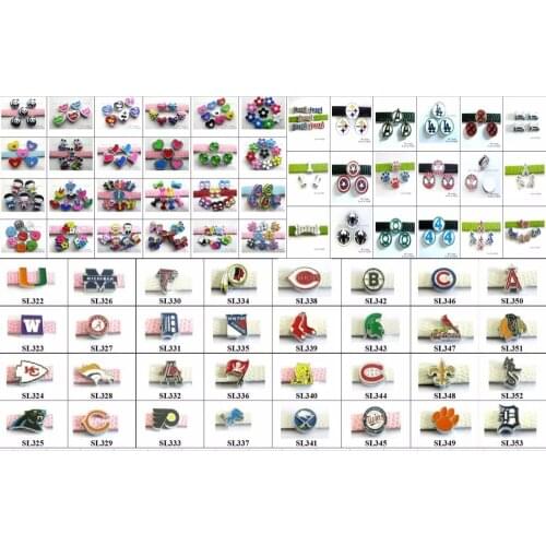 100pcs all mixed style&color Slide Charm fit DIY 8mm wristband /belts (random but no repeat ,maybe not in the picture)