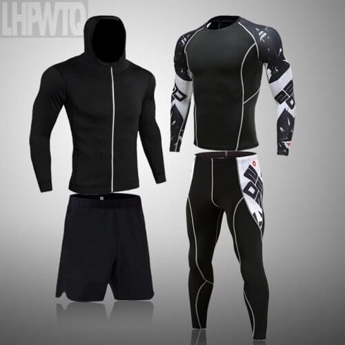 Brand Men Sportswear Compression Sport Suits Quick Dry Running Sets Clothes Sports Joggers Training Gym Fitness Tracksuits