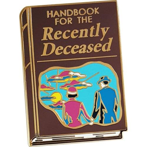 Handbook for The Recently Deceased Brooch Pins Enamel Metal Badges Lapel Pin Brooches Jackets Fashion Jewelry Accessories