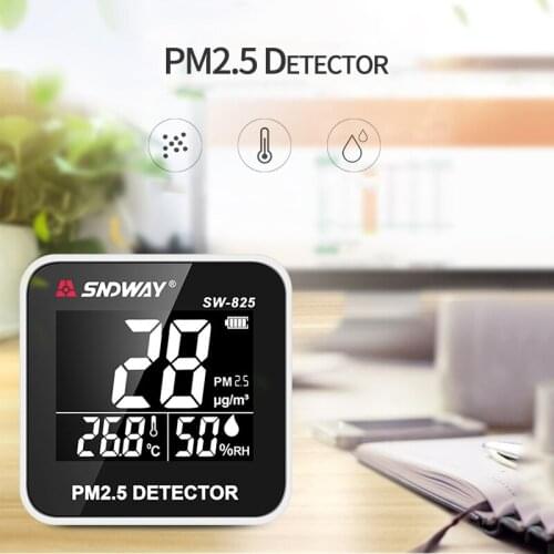 SNDWAY Household Thermometer SW-825 Hygrometer Indoor Air Quality Monitor PM2.5 Tester