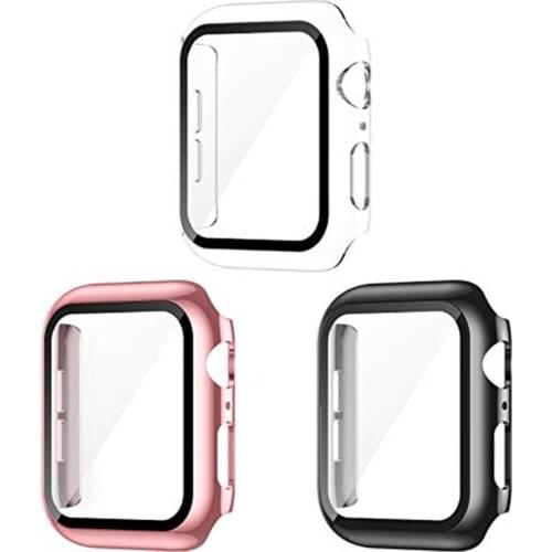 Case for Apple Watch 6 SE 5 4 3 2 1 42MM 38MM Matte tempered glass 9H Cover Hard Protection for iWatch 4 5 6 SE 40MM 44MM bumper
