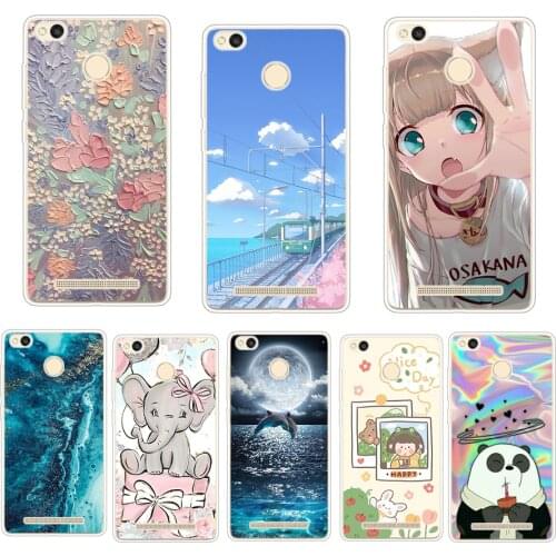 Case For Redmi 3S Case For Xiaomi Redmi 3S 3 S 5.0 inch Protective Case Redmi 3S Rose Soft Silicone TPU Cover Bags
