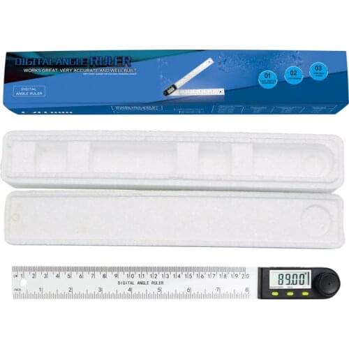 0-200mm Digital LCD Protractor Inclinometer Goniometer Level Measuring Tool 8inch Electronic Plastic Angle Gauge Angle Ruler