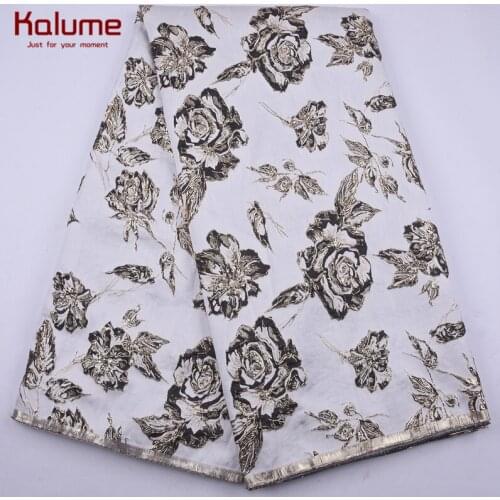 Kalume High Quality African Brocade Lace Fabric Latest French Gilding Fabrics Embroidery Nigerian Jacquard Lace For Party 2171