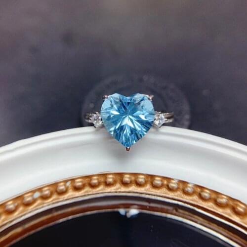 Love Style Topaz Ring New Arrival Natural And Real Blue Topaz Finger 925 sterling silver ring Luxury style rings