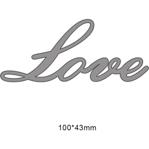 Love English Words Metal Cutting Dies for DIY Album Scrapbook Paper Craft Embossing Stamps Dies Template New