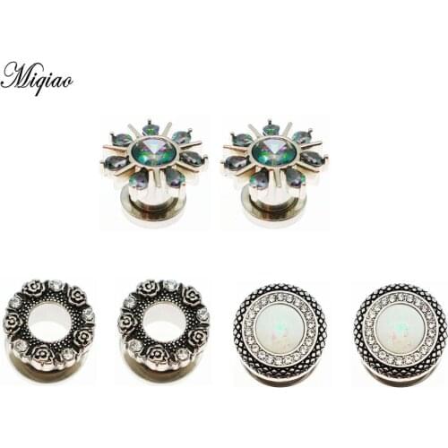 Miqiao New Fashion Jewelry Stainless Steel Ear Gauges Body Piercing Pulley Earring Jewelry