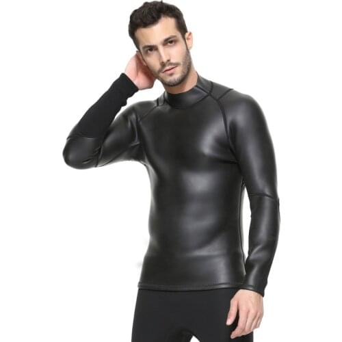 Mens Wetsuit Tops Smoothskin Jacket 3mm Premium Neoprene Wet Suit Scuba Diving Suit for Swimming Snorkeling Surfing Fishing