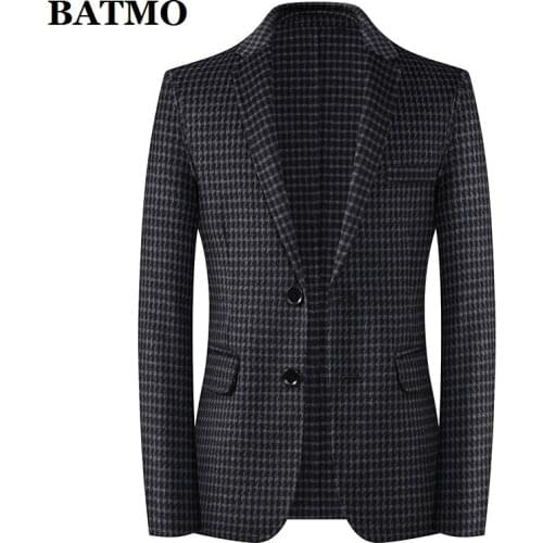 2020 new arrival autumn high quality 100% wool plaid casual blazer men,mens wool jackets,2006-23