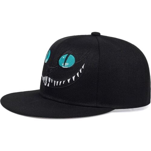New Cheshire Cat Embroidery Baseball Cap Cute Smiley Snapback Caps Mens and Womens Universal Cotton Hat Adjustable Hip Hop hat