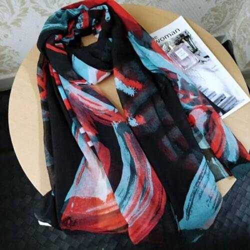 Wholesale price Spanish popular logo Desigual spring/summer print floral print long style scarf suntan joker cape beach towel