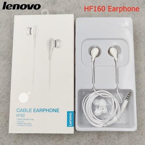 Original Lenovo HF160 Stereo Earphone 3.5mm In Ear Earphone With Mic Wired Control For Lenovo Z5 Z6 K5 Pro ZUK Z2 Z3 Pro Vibe P2