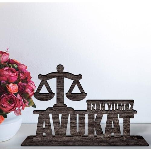 Personalized Professional Attorney Wood Table İsimliği - C2