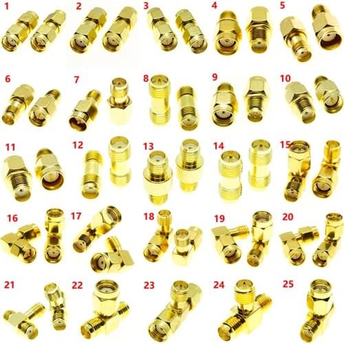 SMA to SMA Connector male female RP SMA to SMA male RPSMA Straight Right angle 3 way RF adapter Converter