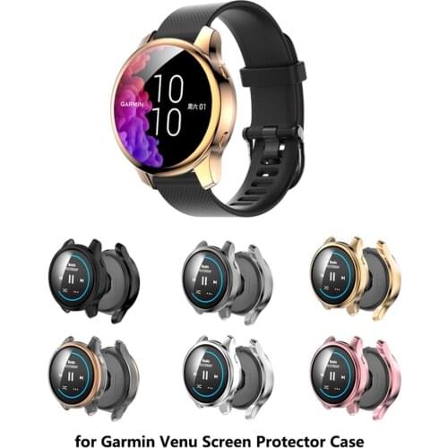 Compatible for Garmin Venu Case, All-Around Protective TPU Bumper Cover Screen Protector Case Cover for Garmin Venu GPS Smartwat