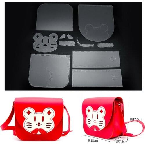 Mouse pattern bag one shoulder Messenger leather bag DIY version drawing PVC drawing