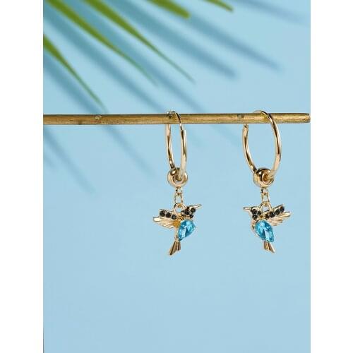 DW Unique Long Drop Earrings Bird Pendant Tassel Crystal Pendant Earrings Ladies Jewelry Design Birthday Gifts Drop Shipping