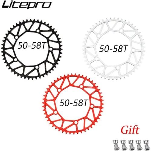Litepro 130 BCD Folding Bicycle CNC Alloy Chainring 130 BCD Hollow Sprocket 50/52/54/56/58T Chainring For 8 9 10 11Speed