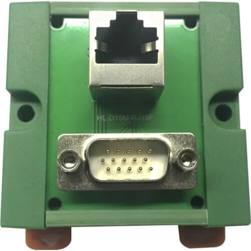 DB15 male to RJ45 female vertical breakout board D-SUB Female to RJ45, DSUB Module DB15 DIN Rail mounting
