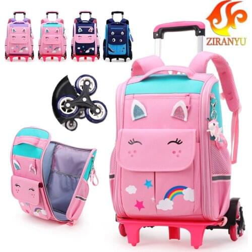 Student High capacity School bag Rolling Backpack kids Trolley bag school backpack wheeled bag Children Trolley backpack wheels