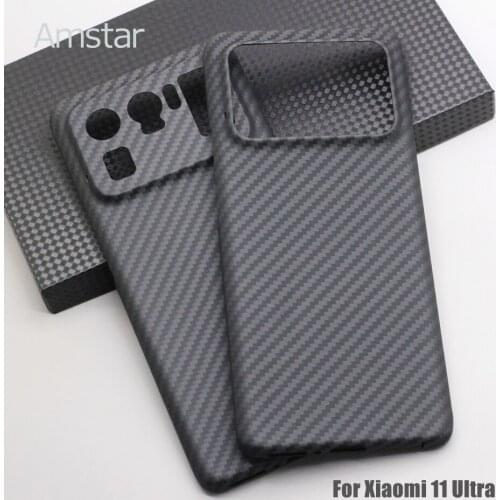 Amstar Pure Carbon Fiber Protective Case for Xiaomi 11 Pro Ultra Ultra-thin Aramid Fiber Phone Cover for Xiaomi 10 Pro Ultra