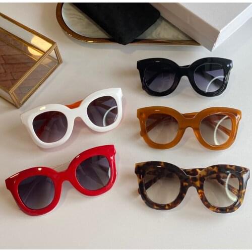 Red Big Round Frame Unusual Color Matching Gradient Lens Acetate Sunglasses Cl41093/s Women Driving Shades 2021 Luxury Brand