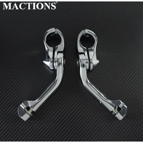 1-1/4 " 32mm Long Angled Highway Footpeg Mount Crash Bar Clamp Footrest Foot Peg Clamps for Harley Sportster XL Touring Softail