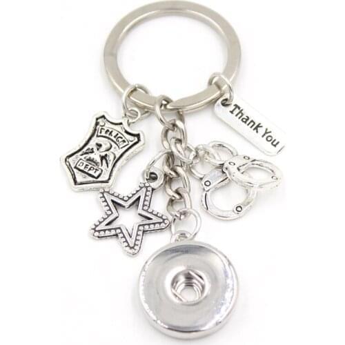 1PC New Arrival Police Key Chain Police Snap Key Ring Keychain Police Officer Gifts for Men Women
