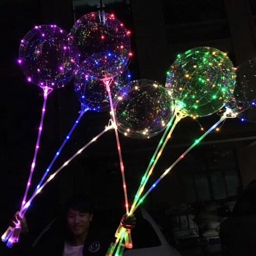 200sets/lot Luminous Balloon With LED Light 18cm Latex Romantic Trolley Ball For Wedding Party Confession Decorations