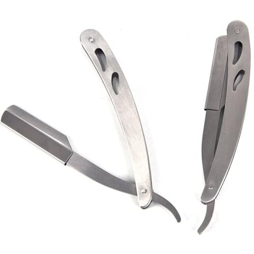 3Styles Foldable Manual Shaver Straight Edge Stainless Steel Sharp Barber Razor Folding Shaving Beard Cutter Blade Men Women