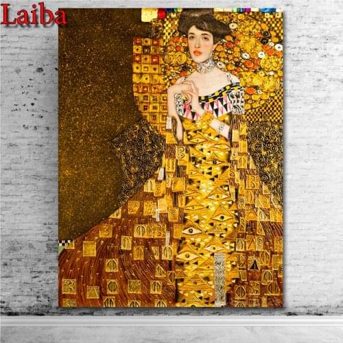 3D Full Diamond Painting Mosaic Gustav Klimt Adele Bloch full Square round Rhinestones Daimond Embroidery Cross Stitch Kits art