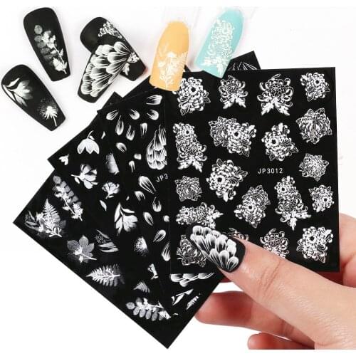 3D Nail Sticker Flower stickers for nail Foil Peony Flower Design Nails Accessories Fashion Manicure Sticker