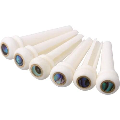 6Pcs/Set Natural Cattle Bone Guitar Nut and Saddle Bridge Pins for Acoustic Folk Guitar Accessories