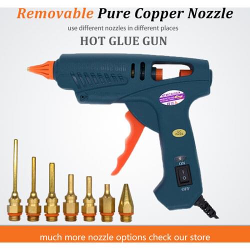 60W 100W EU US Plug Hot Melt Glue Gun Pure Copper Nozzles with Power Switch 5 Glue Sticks 11mm House Power Tool Home DIY Craft