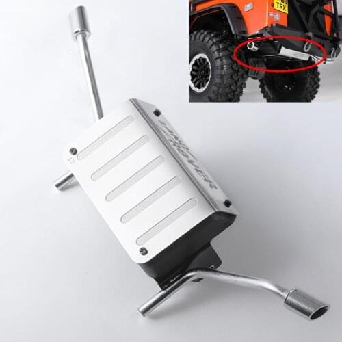 80% Hot Sales!! Simulation Metal Fuel Tank Exhaust Pipe for 1/10 Traxxas TRX-4 Land Rover RC Car