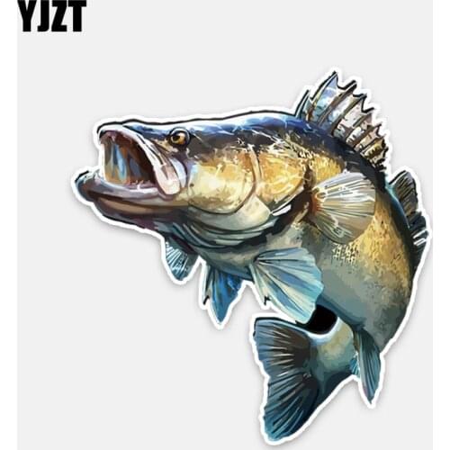 YJZT 14CM*14.7CM Personality Animal Fish PVC Car Styling Car Sticker Decal 5-0204