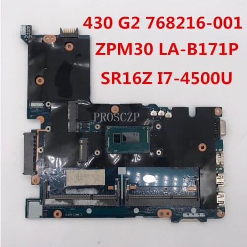 Free shipping For ProBook 430 G2 430-G2 Laptop motherboard 768216-001 768216-601 ZPM30 LA-B171P W/I5-4210U CPU working well