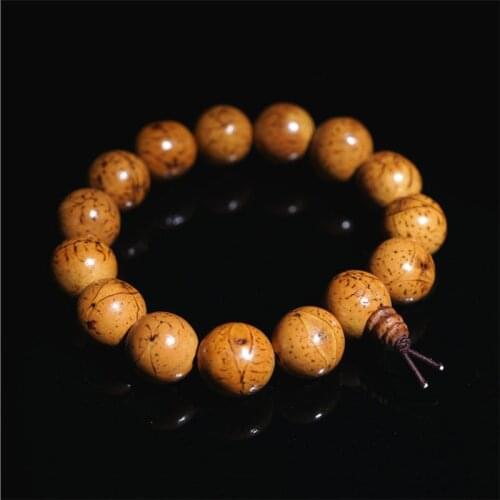 BRO944 Buddhist Prayer Beaded Hand Mala Polished Phoenix Eyes Bodhi Bracelet Stretch