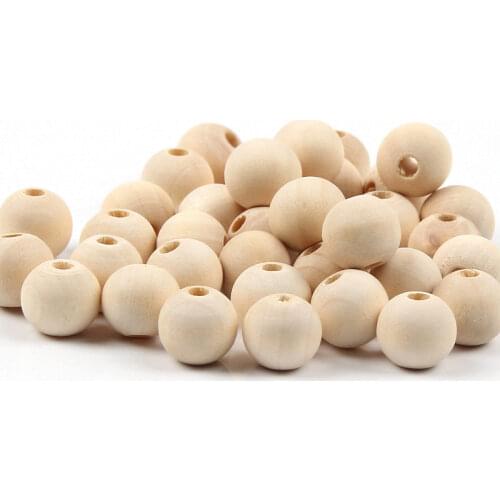 Natural Wooden Beads Lead-free Wood Round Balls For Jewelry Making Diy Children Teething Wood Crafts Home Decoration 4-50mm