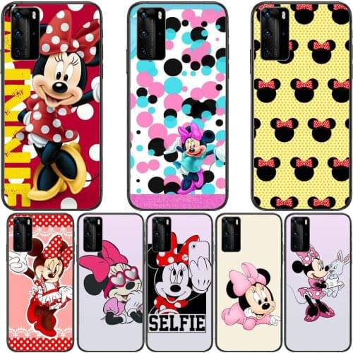 Minnie Mouse and Mickey Phone Case For Huawei P40 p30 P20 10 9 8 Lite E Pro Plus Black Etui Coque Painting Hoesjes comic fas