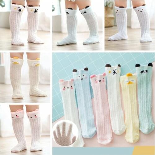 Baby Mesh Thin Socks Cartoon Knee High long Sock Boy Girl Summer Anti-Mosquito Breathable Socks Infant Kids Cute Calcetines