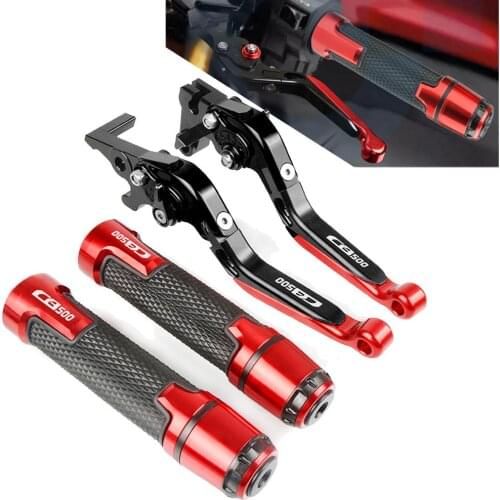 For Honda CB500 CB 500 1994 1995 1996 Motorcycle CNC Adjustable Foldable Brake Clutch Lever Handle Grips Set With cb500 logo