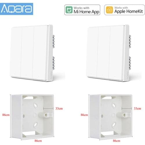EU Ship Aqara D1 Wall Switch ZigBee Smart Light Wall Switch No Neutral Fire Wire light Smart Remote Control for Homekit Mihome