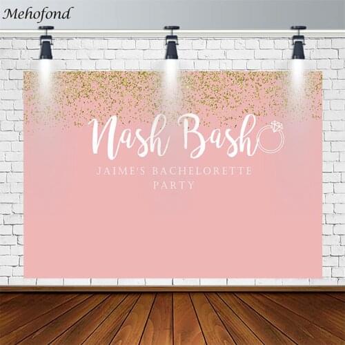 Custom Bachelor Party Backdrops Woman Ring Pink Banner Golden Glitter Photography Background Photo Studio Photophone Decor Props